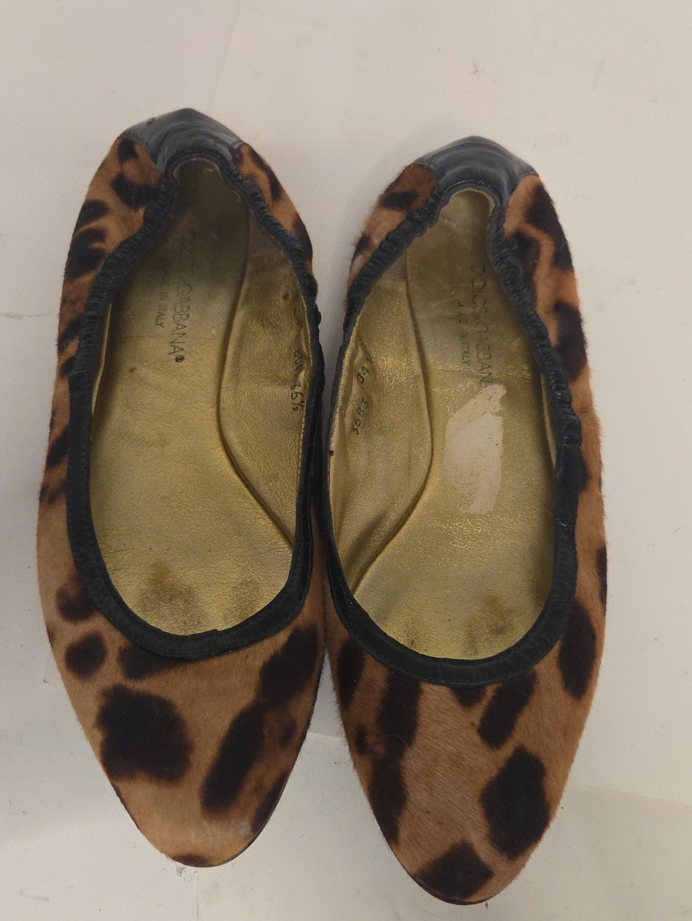 Dolce & Gabbana Leopard-Print Calf Hair Flats in Brown and Black